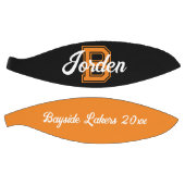 Ballon De Basket Nom du monogramme, initiale et équipe orange noire (Panneaux)