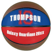 Ballon De Basket Nom du monogramme initiale ou numéro équipe bleu r (Devant)