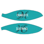Ballon De Basket Nom monogramme de script turquoise moderne (Panneaux)