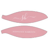 Ballon De Basket Nom personnalisé blanc rose pâle Monogramme (Panneaux)