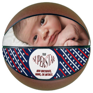 Ballon De Basket Notre Superstar Basketball Rouge, Blanc Et Bleu
