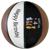 Ballon De Basket Now I le 4 e jour du 4e jour du Birthday (Vertical)