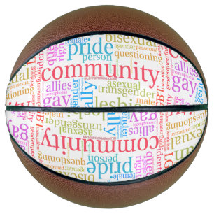 Ballon De Basket Nuage de mots de la communauté arc-en-ciel LGBTQ+ 