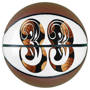 Ballon De Basket Numéro 33 du basketball noir orange dimensionnel,