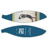 Ballon De Basket Numéro Jersey | Monogramme de graduation bleu et o (Panneaux)