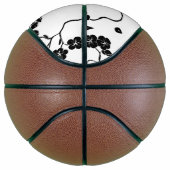 Ballon De Basket Oiseaux Motifs noirs et blancs sur les fleurs de c (Droite)