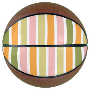 Ballon De Basket Or rose orange et rayures vertes