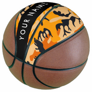 Ballon De Basket Orange Camouflage Votre nom Personnalisez