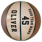 Ballon De Basket Orange Watercolor Player Numéro d'équipe (Vertical)