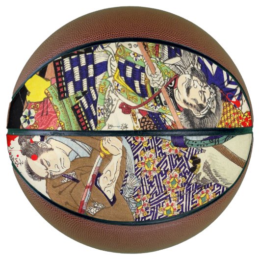 Ballon De Basket Oriental japonais ukiyo-e samurai portraits art (Devant)