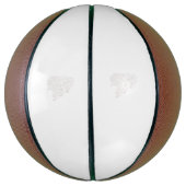 Ballon De Basket Pale Grey, Milk White, floral design (Vertical)