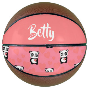 Ballon De Basket Panda love pink pattern