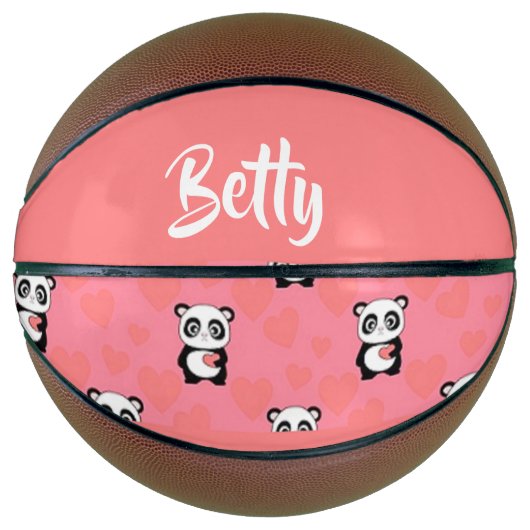 Ballon De Basket Panda love pink pattern (Devant)