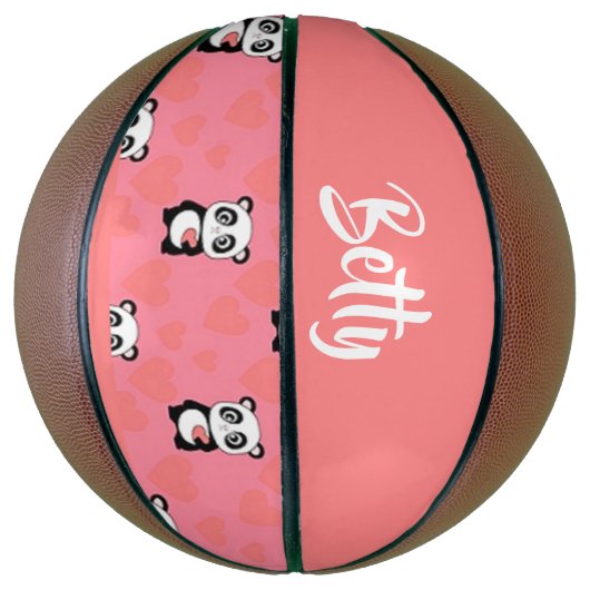 Ballon De Basket Panda love pink pattern (Vertical)