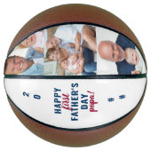 Ballon De Basket Papa 3 Photo Première Fête des pères Editable Anné (Devant)