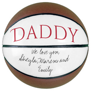 Ballon De Basket Papa Nous t'aimons Script Fête des Pères