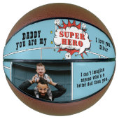 Ballon De Basket Papa Superhero Comic Speech Bubble Photo (Devant)