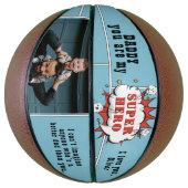 Ballon De Basket Papa Superhero Comic Speech Bubble Photo (Vertical)