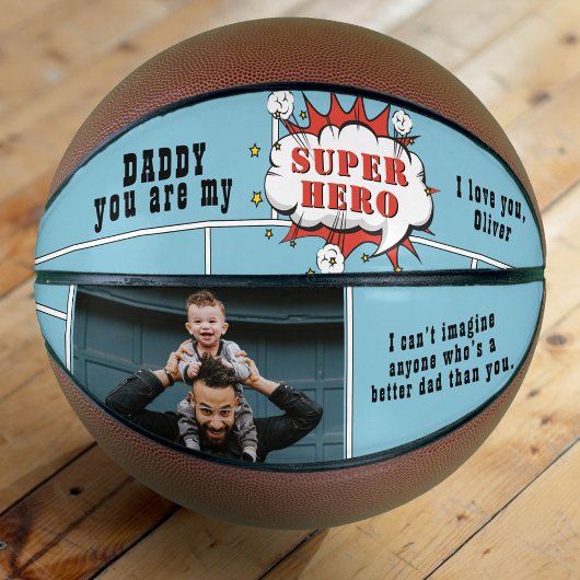 Ballon De Basket Papa Superhero Comic Speech Bubble Photo