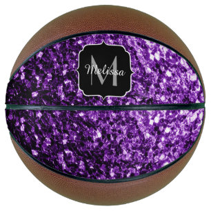 Ballon De Basket Parties scintillant violet foncé étincelant Monogr