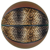 Ballon De Basket Peau de serpent noir Brown or (Devant)