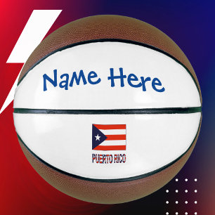 Ballon De Basket Personnalisation Drapeau Porto-Ricain Bleu