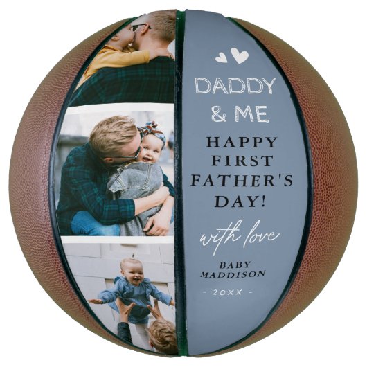 Ballon De Basket Photo Collage de 1ère Fête des pères (Vertical)