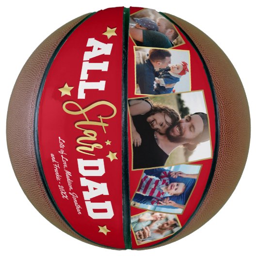 Ballon De Basket Photo de la Fête des pères papa étoile (Vertical)