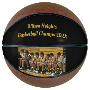 Ballon De Basket Photo d'équipe Texte personnalisé Champions de l'é