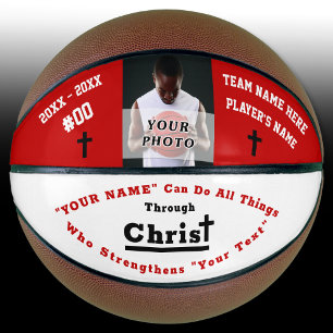 Ballon De Basket Photo et personnalisation Bible Verse Basketball