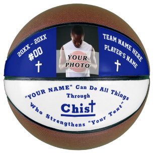 Ballon De Basket Photo Personnalisée Bible Verse Basketball, Person