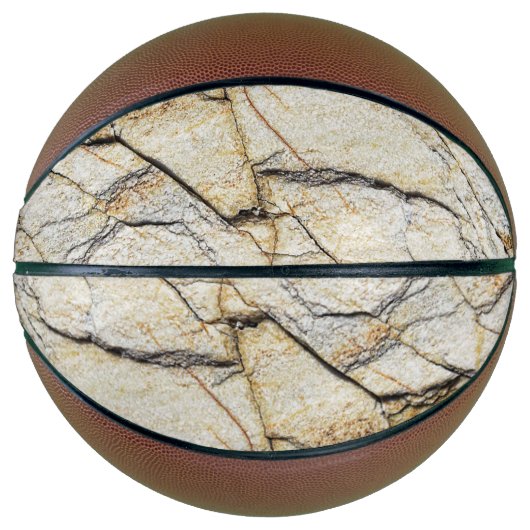Ballon De Basket Pierre de marbre texturée marron et noire (Devant)