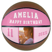 Ballon De Basket Pink Joyeuse fille d'anniversaire photo (Devant)