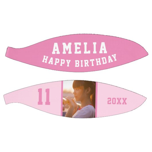 Ballon De Basket Pink Joyeuse fille d'anniversaire photo (Panneaux)