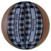 Ballon De Basket Plaid noir et bleu, Plaid de bison, bûcheron (Vertical)
