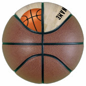 Ballon De Basket Plancher en bois avec nom d'équipe (Droite)