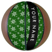 Ballon De Basket Pneus blancs, Vert, Votre nom, Personnaliser (Vertical)