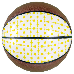 Ballon De Basket Pois Jaunes, Motif Polka Dot, Points, Pots
