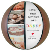 Ballon De Basket Première Fête des pères | Collage photo papa (Vertical)