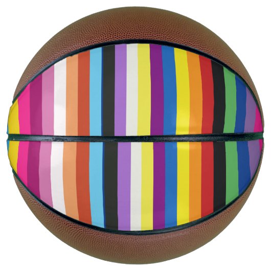Ballon De Basket Pride Flag Colorful Stripes Pattern Basketball (Devant)