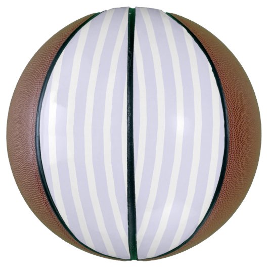 Ballon De Basket Rayures horizontales simples lavande blanc (Vertical)