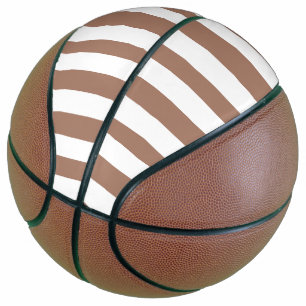 Ballon De Basket Rayures Verticales Vintage Mousse de Mocha Blanc