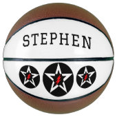 Ballon De Basket Red Black Personalized Name Lightning Star (Devant)