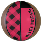 Ballon De Basket Red Buffalo Plaid Rustique Country Style Basketbal (Vertical)
