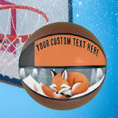 Ballon De Basket Renard endormi en hiver neige faune nature