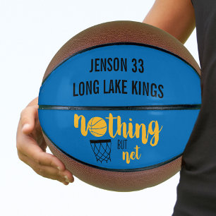 Ballon De Basket Rien que du Filet Bleu et Jaune Personnalisé