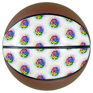 Ballon De Basket Rose arc-en-ciel coloré
