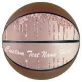 Ballon De Basket Rose Gold Blush Parties scintillant Drivers Nom du (Devant)