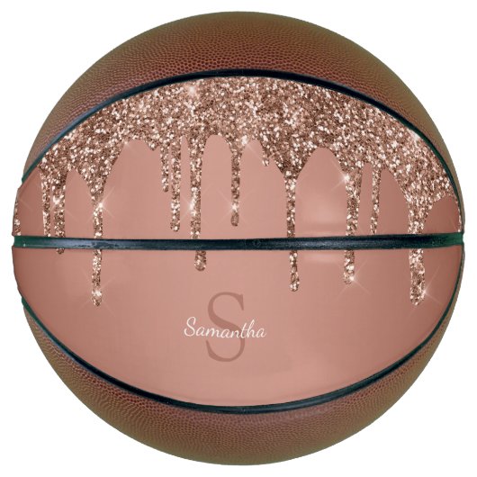 Ballon De Basket Rose Gold Parties scintillant Sparkle Drift Nom du (Devant)