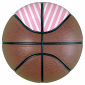 Ballon De Basket Rose lavande blanc simple rayé horizontal (Droite)
